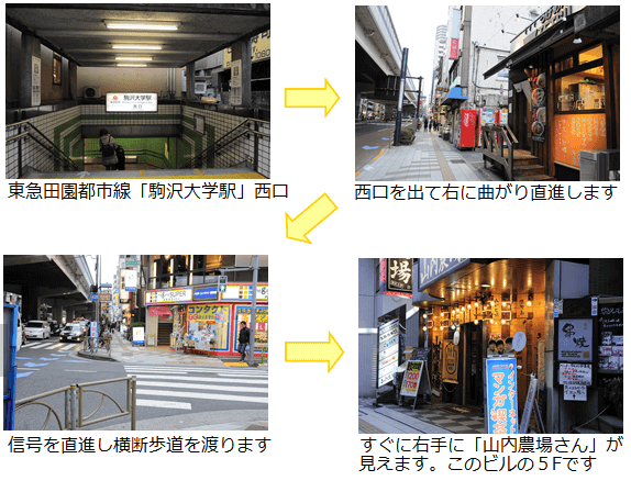 駒沢大学駅からの道のり